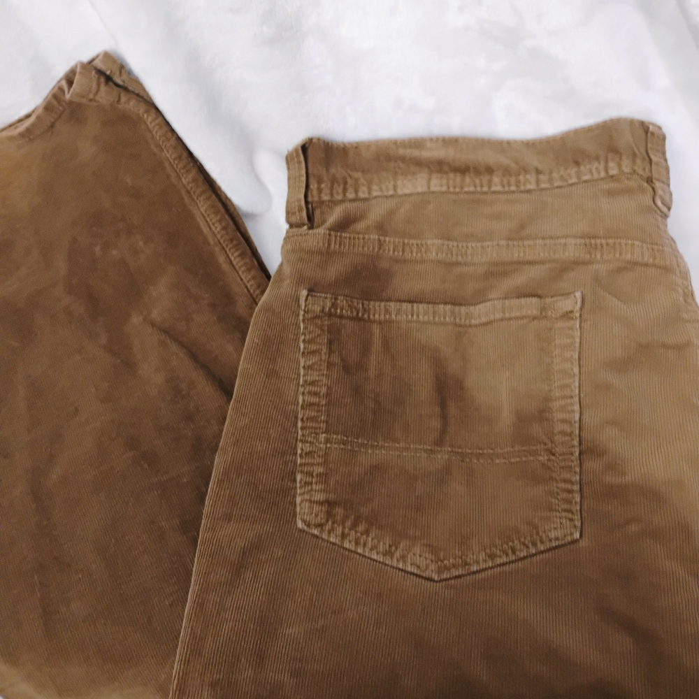 Kirkland Signature Mens‎ Corduroy Pants 36x34 Tan Brown Straight Leg 5-Pocket J